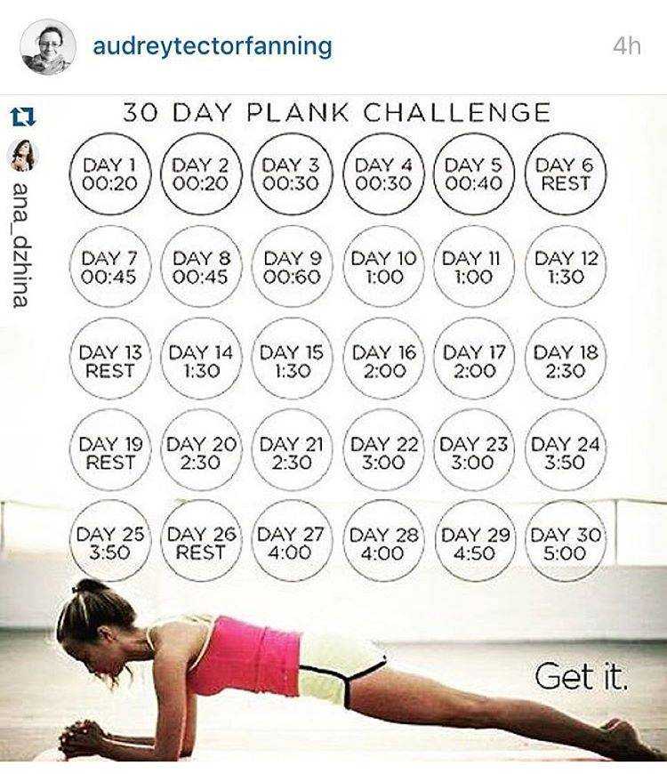 Планка упражнение на 30 дней в виде челленджа