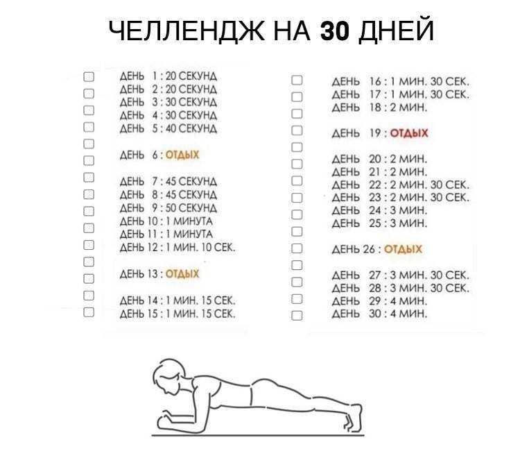 Программы тренировок с упражнением «планка» для плоского живота для начинающих