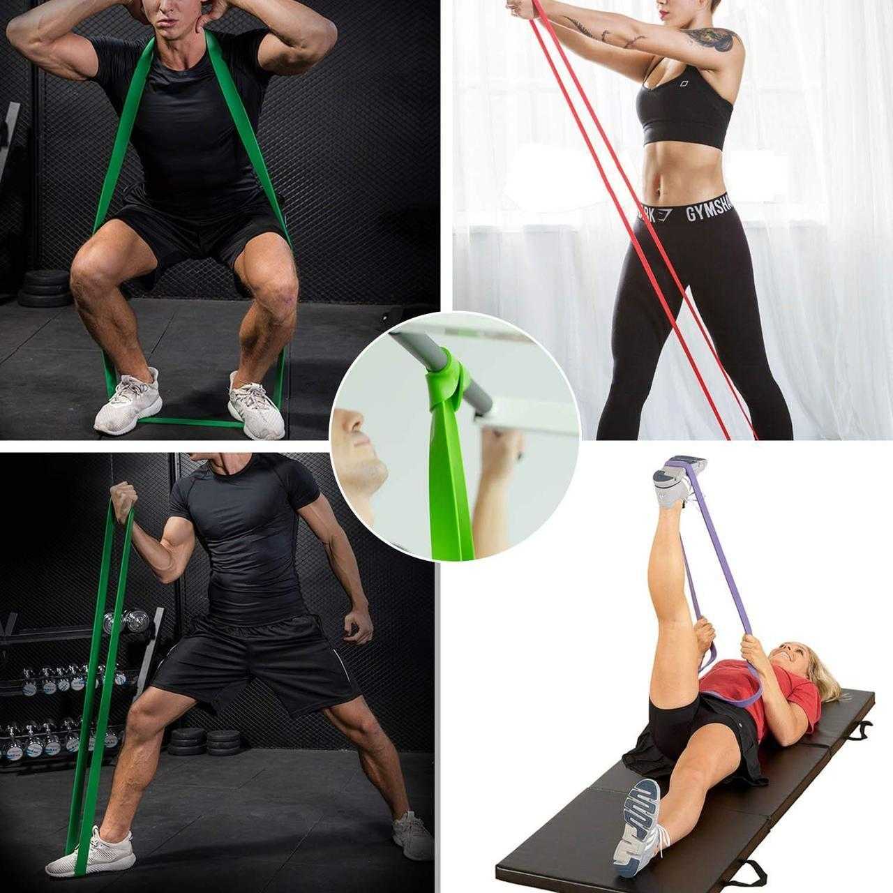 Упражнения с фитнес-резинкой — тренировка на все группы мышц в картинках