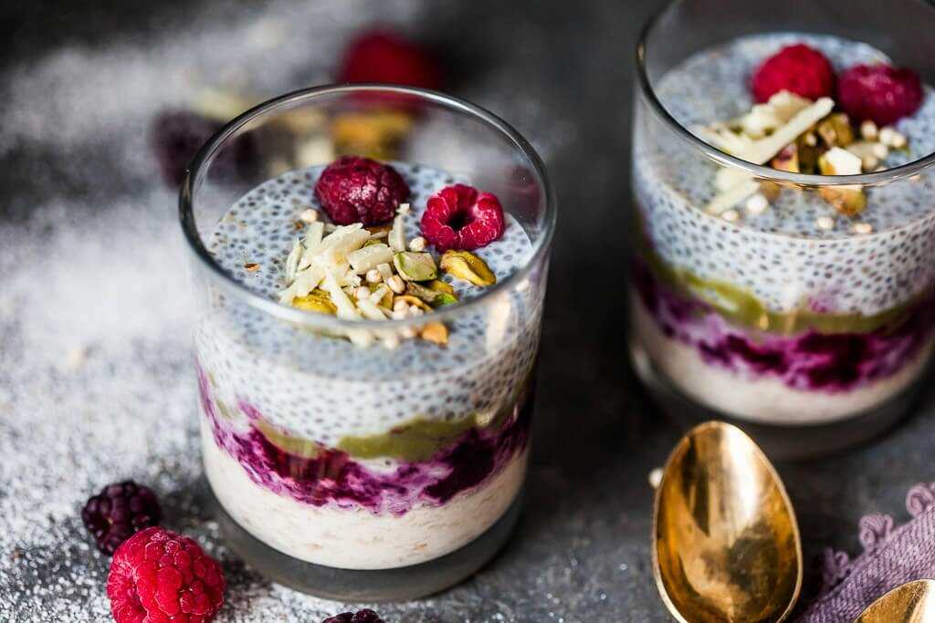 Пудинг из чиа с йогуртом и ягодами (подробный рецепт с фото)
