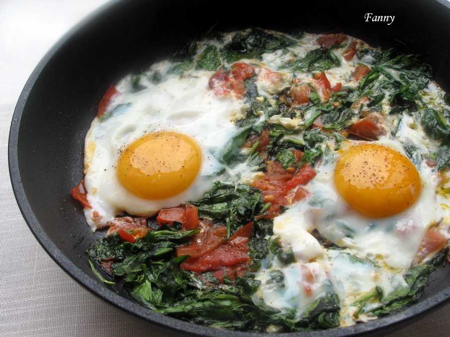 Яичница с колбасой и помидорами, жаренная на сковороде – 3 простых рецепта с фото
