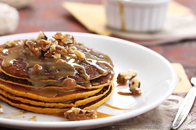 Pumpkin Pancakes with Mushroom Sauce