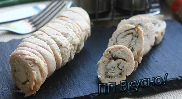 Пп-рецепты куриных рулетов с желатином — в пищевой пленке, фольге, бутылке и даже пакете!